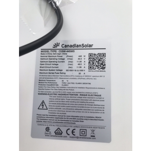 Hòa lưới Canadian Mono 445wp - Inverter GROWATT10 Kw 3 pha Tân Phú