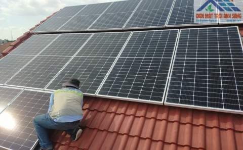 Điên mặt trời bám tải 6kwp tại  Ruby Land Bến Cát Bình Dương